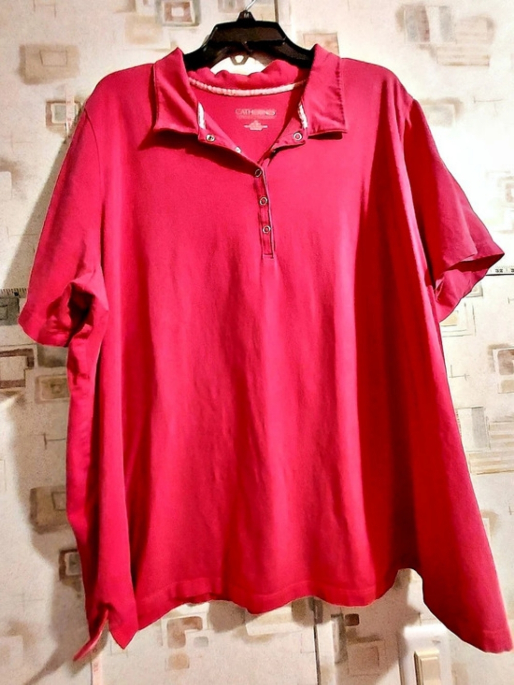 Catherines Suprema Collection Polo Shirt Women's Tunic Pink Size 3X